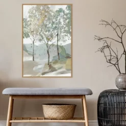 22" X 33" Breezy Landscape Trees II By Allison Pearce Framed Canvas Wall Art Light Brown - Amanti Art -Amanti Art GUEST 3006b43f 19bb 44ad ba2c 29dbfa84edc7