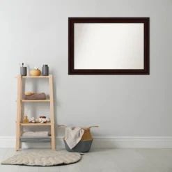 41" X 29" Non-Beveled Bathroom Wall Mirror Coffee Bean Brown - Amanti Art -Amanti Art GUEST 303c04b1 c464 464b 926f f4faf5b6ad84