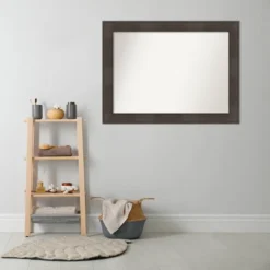 44" X 33" Non-Beveled William Rustic Woodgrain Bathroom Wall Mirror - Amanti Art -Amanti Art GUEST 3129fe74 072c 4e86 9781 e3d451484b8b
