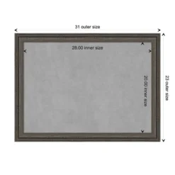 31"x23" Upcycled Framed Magnetic Board Brown/Gray - Amanti Art -Amanti Art GUEST 312d8660 8be2 47e9 b6ed 70ab1f1f157b