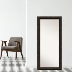 30" X 66" Non-Beveled Stately Bronze Full Length Floor Leaner Mirror - Amanti Art -Amanti Art GUEST 330b56b6 2155 4fd6 9f94 a02164df17ad