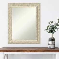 24" X 30" Non-Beveled Fair Baroque Cream Wood Wall Mirror - Amanti Art -Amanti Art GUEST 334b9e34 89ca 41db a0b8 0ecc23049a61