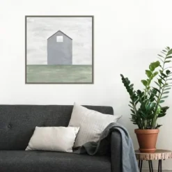 22" X 22" Rural Barn Simplicity III By Courtney Prahl Framed Canvas Wall Art Gray Wash - Amanti Art -Amanti Art GUEST 343320ed 1f7b 4343 bb13 0e72015d12e5