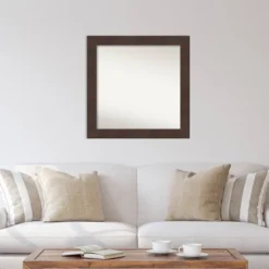 31" X 31" Non-Beveled Wildwood Brown Wall Mirror - Amanti Art -Amanti Art GUEST 3477b9da 2606 4d9b bee4 e93c76b74d86