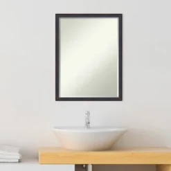 Amanti Art Dark Bronze Scoop Petite Bevel Wood Bathroom Wall Mirror 25.5 X 19.5 In. -Amanti Art GUEST 3488d5ee 4a47 4656 a1ff 3848347191e4