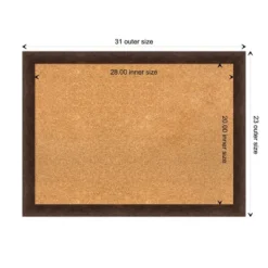 31"x23" Narrow Wood Frame Cork Board Warm Walnut - Amanti Art: Wall Mount, Bulletin Display -Amanti Art GUEST 34aa766f 72de 48c6 aa70 ba180162605f