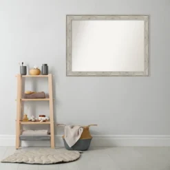 43" X 32" Non-Beveled Crackled Bathroom Wall Mirror Metallic Silver - Amanti Art 15 43" X 32" Non-Beveled Crackled Bathroom Wall Mirror Metallic Silver - Amanti Art -Amanti Art GUEST 35142905 e48b 492e ace6 e78025d4d309