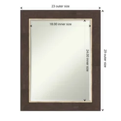 Amanti Art Lined Bronze Petite Bevel Bathroom Wall Mirror 29 X 23 In. -Amanti Art GUEST 359a400e 4d7f 4c72 9190 0072aae340ab