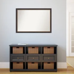 39" X 27" Non-Beveled Ashton Black Wood Wall Mirror - Amanti Art: Modern Rectangular, Includes Mount Hardware -Amanti Art GUEST 35cce7cf d384 4a45 9237 e1625f3d6518