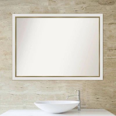 41" X 30" Non-Beveled Eva Narrow Bathroom Wall Mirror White - Amanti Art: Polystyrene Frame, Includes Mounting Hardware 7 41" X 30" Non-Beveled Eva Narrow Bathroom Wall Mirror White - Amanti Art: Polystyrene Frame, Includes Mounting Hardware - Image 5