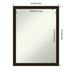 Espresso Brown Non-Beveled Wood Bathroom Wall Mirror -Amanti Art GUEST 36089c40 7278 4d18 ba9a 4365c4b9078b