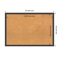 38"x26" Stylish Wood Frame Natural Cork Board Black - Amanti Art: Wall Mount, Decorative, 2ft X3ft -Amanti Art GUEST 360ba828 3be5 4041 a3c8 60fed56df353