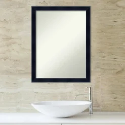 Madison Black Non-Beveled Wood Bathroom Wall Mirror -Amanti Art GUEST 36c8feb7 99e0 44fc 8e80 9e23889cf947