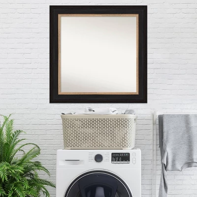 33" X 33" Non-Beveled Vogue Black Bathroom Wall Mirror - Amanti Art 10 33" X 33" Non-Beveled Vogue Black Bathroom Wall Mirror - Amanti Art - Image 8