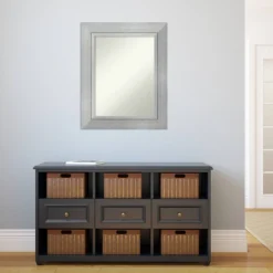 25" X 31" Non-Beveled Romano Silver Wood Wall Mirror - Amanti Art: Modern Rectangle, Includes Mounting Hardware -Amanti Art GUEST 3753d245 c202 4720 9737 6d3b06386dbf