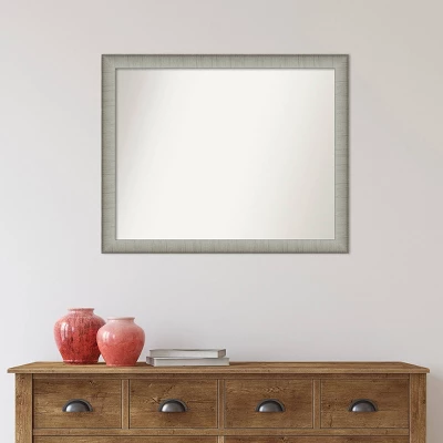 31" X 25" Non-Beveled Elegant Narrow Bathroom Wall Mirror Brushed Pewter - Amanti Art 7 31" X 25" Non-Beveled Elegant Narrow Bathroom Wall Mirror Brushed Pewter - Amanti Art - Image 5