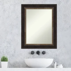 24" X 30" Non-Beveled Varied Black Bathroom Wall Mirror - Amanti Art -Amanti Art GUEST 37f54a59 1a92 4cd5 89e5 9c927a049d23