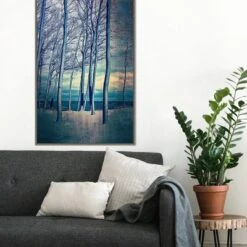 22" X 33" Winter Trees At Lake Michigan By Michelle Calkins Framed Canvas Wall Art Gray Wash - Amanti Art -Amanti Art GUEST 381afaf5 dd50 40d7 883a 6e97d0e3c18a