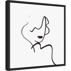 16" X 16" Muser I Woman By Isabelle Z Framed Canvas Wall Art Black - Amanti Art