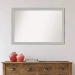 39" X 27" Non-Beveled Bel Volto Silver Wood Wall Mirror - Amanti Art -Amanti Art GUEST 39a250c9 3c35 450e 97cb 08b6225bbc98