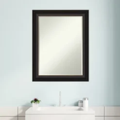 Amanti Art Trio Oil Rubbed Bronze Petite Bevel Bathroom Wall Mirror 28.5 X 22.5 In. -Amanti Art GUEST 39c5cf2a a770 4cc0 b41f 05ffbf8b9402