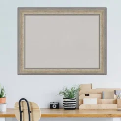 33"x25" Wood Frame Gray Cork Board Fleur Champagne Silver - Amanti Art -Amanti Art GUEST 3a7c082a 94e5 4e43 9aa0 4f25344dc455