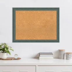 Amanti Art 31"x23" Upcycled Wood Frame Natural Cork Board Teal/Gray : Wall Mounted, Large, Office Bulletin Board -Amanti Art GUEST 3adb8b2d 2445 47b6 96c6 582c1a7a4af2