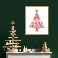 16" X 20" Nordic Holiday Christmas Tree By Beth Grove Framed Canvas Wall Art - Amanti Art -Amanti Art GUEST 3ae3918a 9775 4be9 a68f 6ac3ce3c0468