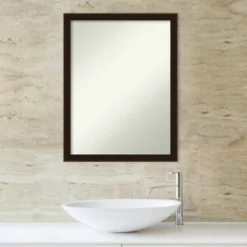 Espresso Brown Non-Beveled Wood Bathroom Wall Mirror -Amanti Art GUEST 3af18ec0 fb29 43f7 bbbf 9f3cf23e1a46