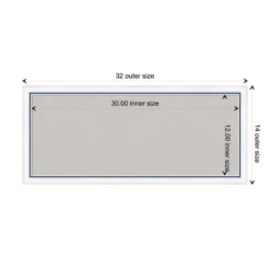 32"x14" Morgan Wood Frame Gray Cork Board White/Blue - Amanti Art -Amanti Art GUEST 3cff4163 f8bd 43e1 aeb8 49865e1cce3c