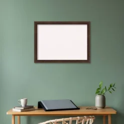 31"x23" Narrow Wood Frame White Cork Board Warm Walnut - Amanti Art: Wall-Mounted, Custom Crafted -Amanti Art GUEST 3d0553a5 43cb 4fcc 8604 3838069f8ef0
