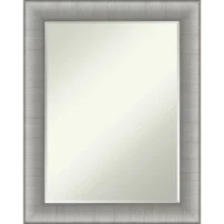 Elegant Brushed Petite Bevel Bathroom Wall Mirror -Amanti Art GUEST 3d94e488 dc72 4480 92ad 0206d4e5f7d6