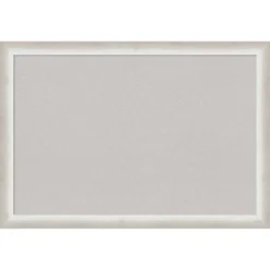 26"x18" Two Tone Wood Frame Cork Board Silver - Amanti Art -Amanti Art GUEST 3e4849ef 2475 499a 8970 ce733c578544