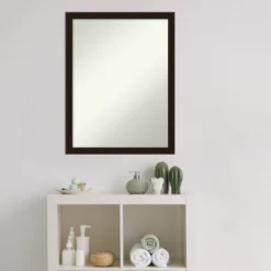 Espresso Brown Non-Beveled Wood Bathroom Wall Mirror -Amanti Art GUEST 3fbd9a20 e462 4bf0 85d0 d25f2bc6235a