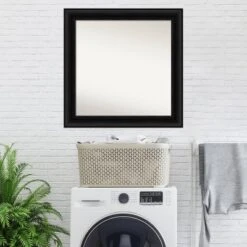 32" X 32" Non-Beveled Parlor Black Wall Mirror - Amanti Art -Amanti Art GUEST 40105790 05eb 4c19 9a55 ece1bb5999a3