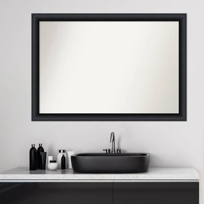 40" X 28" Non-Beveled Nero Wood Bathroom Wall Mirror Black - Amanti Art 7 40" X 28" Non-Beveled Nero Wood Bathroom Wall Mirror Black - Amanti Art - Image 5