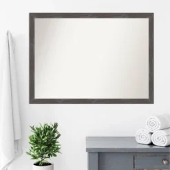 41" X 30" Non-Beveled Woodridge Rustic Gray Wood Bathroom Wall Mirror - Amanti Art 15 41" X 30" Non-Beveled Woodridge Rustic Gray Wood Bathroom Wall Mirror - Amanti Art -Amanti Art GUEST 42bf6171 b7fc 4d31 9180 7af80e5898da