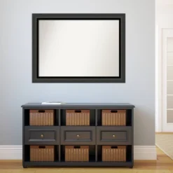 43" X 32" Non-Beveled Tuxedo Black Bathroom Wall Mirror - Amanti Art -Amanti Art GUEST 4348f917 2a08 47b9 9cc3 2f777476cd7e