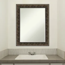 Amanti Art Intaglio Embossed Black Petite Bevel Wood Bathroom Wall Mirror 28.5 X 22.5 In. 14 Amanti Art Intaglio Embossed Black Petite Bevel Wood Bathroom Wall Mirror 28.5 X 22.5 In. -Amanti Art GUEST 43c7286b b36e 40fb bef2 1c56af27b568