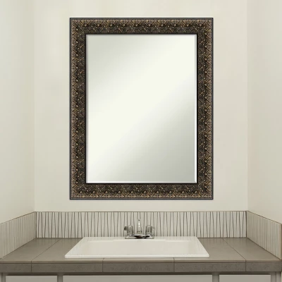 Amanti Art Intaglio Embossed Black Petite Bevel Wood Bathroom Wall Mirror 28.5 X 22.5 In. 6 Amanti Art Intaglio Embossed Black Petite Bevel Wood Bathroom Wall Mirror 28.5 X 22.5 In. - Image 4