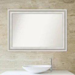 42" X 30" Non-Beveled Parlor White Bathroom Wall Mirror - Amanti Art -Amanti Art GUEST 43fcb2d4 ca40 4ee2 b5b9 1fe7a9d5cb18