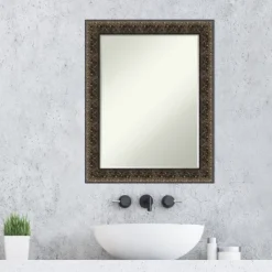 Amanti Art Intaglio Embossed Black Petite Bevel Wood Bathroom Wall Mirror 28.5 X 22.5 In. 16 Amanti Art Intaglio Embossed Black Petite Bevel Wood Bathroom Wall Mirror 28.5 X 22.5 In. -Amanti Art GUEST 442bdc89 1ddd 48f9 ad3b d23c4a851d6f