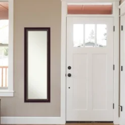 18" X 52" Non-Beveled Signore Bronze Wood On The Door Mirror - Amanti Art -Amanti Art GUEST 4436a76b 76a6 4e52 a32a e43326dd9dc6