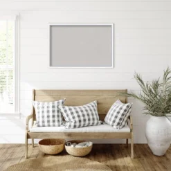 Amanti Art 38"x26" Morgan Wood Frame Gray Cork Board White/Blue - : Wall Mounted Bulletin Board, Custom Framed, Organizational Tool -Amanti Art GUEST 4465e6a5 a605 42f4 8baa dffdfd5aa19f