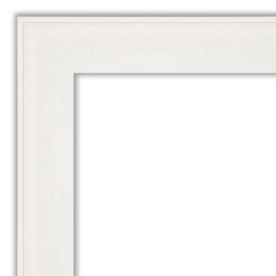 40" X 28" Non-Beveled Vanity White Narrow Bathroom Wall Mirror - Amanti Art 4 40" X 28" Non-Beveled Vanity White Narrow Bathroom Wall Mirror - Amanti Art - Image 2