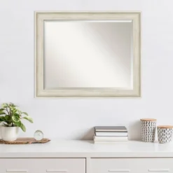 33" X 27" Regal Birch Framed Wall Mirror Cream - Amanti Art -Amanti Art GUEST 451aade1 a0a0 442f b654 24276d9001a4