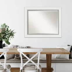34" X 28" Eva White Framed Wall Mirror Silver - Amanti Art 11 34" X 28" Eva White Framed Wall Mirror Silver - Amanti Art -Amanti Art GUEST 4520bced 08a0 4bbd bf05 d6937dac97bb