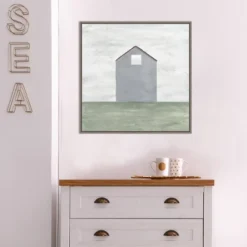 22" X 22" Rural Barn Simplicity III By Courtney Prahl Framed Canvas Wall Art Gray Wash - Amanti Art -Amanti Art GUEST 4535a793 605c 413c 9c4e 245d3cef0230