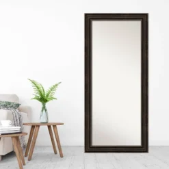 30" X 66" Non-Beveled Stately Bronze Full Length Floor Leaner Mirror - Amanti Art -Amanti Art GUEST 4759b1f5 0d66 49a4 a05f 02cd10886704
