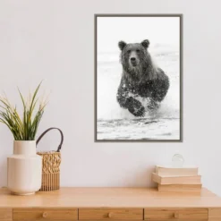16" X 23" Bear Fishing For Salmon By Adam Jones Danita Delimont Framed Canvas Wall Art Brown - Amanti Art -Amanti Art GUEST 47be856b 8119 47c7 b966 af5c459c2a06